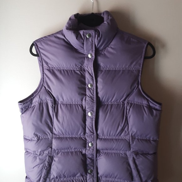 Lands' End Women's Down Puffer Vest Purple Pockets Size Medium - Picture 2 of 13